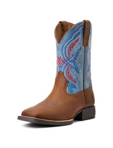 Dětské Westernové Boty Ariat Double Kicker Hnědé | IBEFD-2819