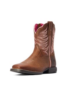 Dětské Westernové Boty Ariat Firecatcher Hnědé | MEICZ-4061