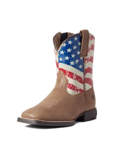Dětské Westernové Boty Ariat Stars And Stripes Hnědé | UNEZI-4107