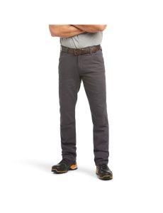 Pánské Kalhoty Ariat Rebar M4 Low Rise DuraStretch Made Tough Double Front Stackable Rovný Leg Šedé