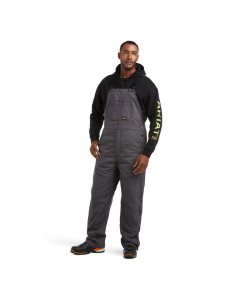 Pánské Kalhoty s Náprsenkou Ariat Rebar DuraCanvas Stretch Insulated Šedé | KOGVM-5406
