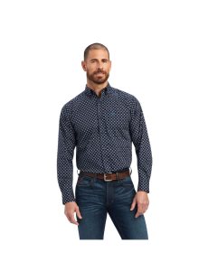 Pánské Kostýmové Košile Ariat Baker Stretch Fitted Blankyt | ZYFTN-8732