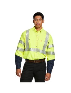 Pánské Kostýmové Košile Ariat FR Hi-Vis Pracovní Žluté | IVZLO-9732