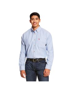 Pánské Kostýmové Košile Ariat FR Solid Twill DuraStretch Pracovní Blankyt | MTFSC-7315