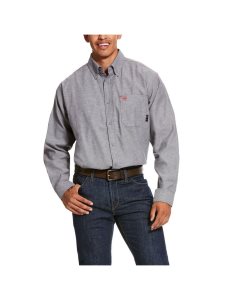 Pánské Kostýmové Košile Ariat FR Solid Twill DuraStretch Pracovní Tmavě Blankyt | TYPCI-8549