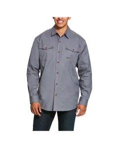 Pánské Kostýmové Košile Ariat Rebar Made Tough DuraStretch Pracovní Šedé | LHXYM-4081