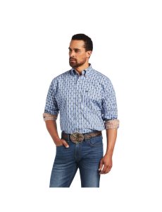 Pánské Kostýmové Košile Ariat Relentless Concrete Stretch Classic Fit Blankyt | UHTBG-9813