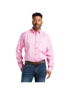 Pánské Kostýmové Košile Ariat Solid Twill Růžové | HEXVJ-2053