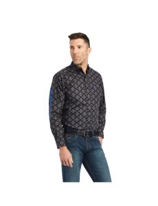 Pánské Kostýmové Košile Ariat Team Clyde Fitted Černé | LQPOV-7542