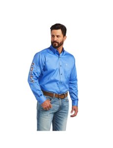 Pánské Kostýmové Košile Ariat Team Logo Twill Classic Fit Blankyt | HTXGD-5206