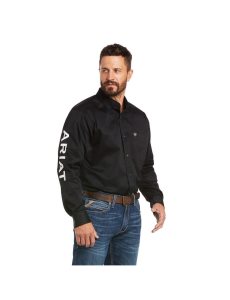Pánské Kostýmové Košile Ariat Team Logo Twill Classic Fit Černé Bílé | IXKQR-1536