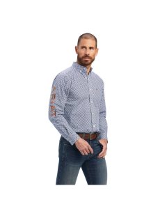 Pánské Kostýmové Košile Ariat Team Maurice Fitted Bílé | VCBDP-1740