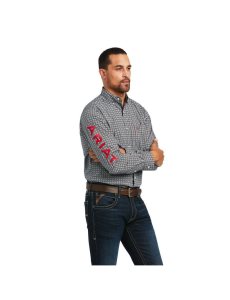 Pánské Kostýmové Košile Ariat Team Russ Fitted Černé | TBAIF-7645