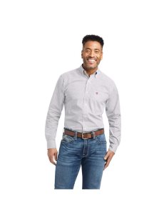 Pánské Kostýmové Košile Ariat WARWICK Fitted Bílé | DIZJX-4153