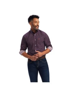 Pánské Kostýmové Košile Ariat Wrinkle Free Dylen Fitted Claret | CXWYD-5768