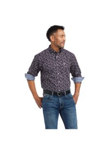 Pánské Kostýmové Košile Ariat Wrinkle Free Elliott Fitted Černé | ESOMJ-3671