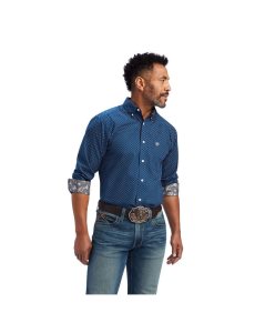 Pánské Kostýmové Košile Ariat Wrinkle Free Sterling Fitted Tmavě Blankyt | PHJBC-0238