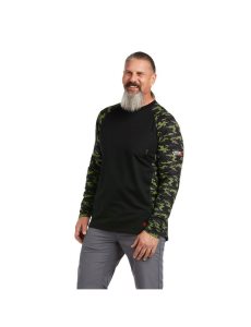 Pánské Košile Ariat FR AC Stretch Camo Baseball Černé Světle Zelene Maskáčové | SHVZT-3597
