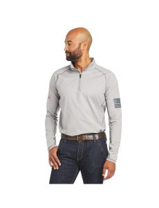 Pánské Košile Ariat FR Combat Stretch Patriot 1/4 Zip Pracovní Stříbrné | ZAUHF-7412