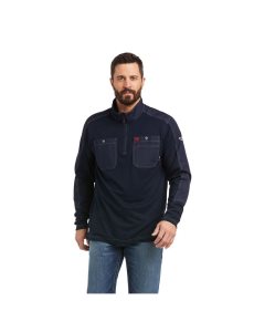 Pánské Košile Ariat FR DuraLight 1/4 Zip Pracovní Tmavě Blankyt | VXLJD-4756