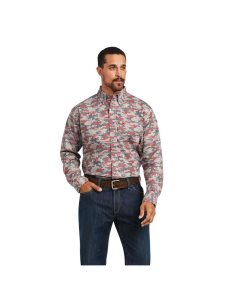 Pánské Košile Ariat FR Geo Camo DuraStretch Pracovní Viacfarebný | RPXQH-6275