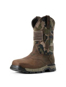 Pánské Nepromokavé Boty Ariat Rebar Flex Patriot Composite Špicí Pracovní Tmavě Hnědé | INXSZ-0761