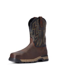 Pánské Nepromokavé Boty Ariat Rebar Flex Western Composite Špicí Pracovní Tmavě Hnědé | QFGUJ-5802