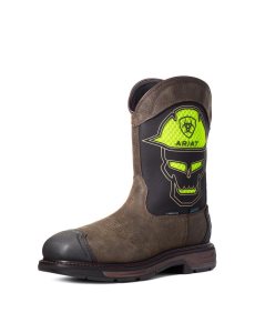 Pánské Nepromokavé Boty Ariat WorkHog XT VentTEK Bold Carbon Špicí Pracovní Káva | CWBMY-8354