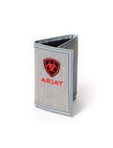 Pánské Peněženky Ariat Red Shield Gray Fabric Trifold Šedé | CTQIH-5302