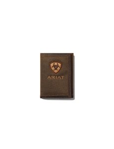 Pánské Peněženky Ariat Tan Shield Brown Fabric Trifold Hnědé | UJALK-3510