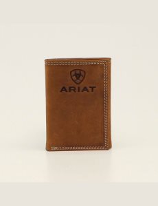 Pánské Peněženky Ariat Trifold Stacked Logo Hnědé | SXMDW-7042