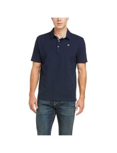 Pánské Polo Triko Ariat Medal Tmavě Blankyt | WGPMR-0968