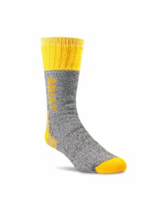 Pánské Ponožky Ariat Marl Thermal Vlna Blend Pracovní 2PCS Šedé Oranžové | VQUKE-6293