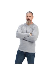 Pánské Pracovní Oděvy Ariat Rebar Bavlněné Strong T Shirts Šedé | GQSPW-5861
