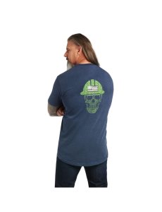 Pánské Pracovní Oděvy Ariat Rebar Bavlněné Strong Roughneck Grafická T Shirts Tmavě Blankyt Světle Z