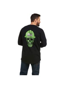 Pánské Pracovní Oděvy Ariat Rebar Bavlněné Strong Roughneck Grafická T Shirts Černé | QLXAH-0964