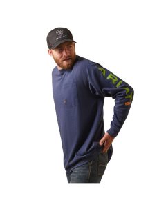 Pánské Pracovní Oděvy Ariat Rebar Bavlněné Strong Grafická T Shirts Tmavě Blankyt | ZOQWG-7948