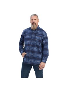 Pánské Pracovní Oděvy Ariat Rebar Flannel DuraStretch Pracovní Shirts Tmavě Blankyt | ZVGPE-2578