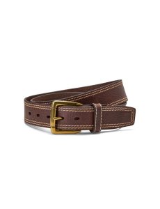 Pánské Pásky Ariat Gold Přezkou Double Stitch Hnědé | ABIJC-1365