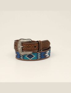Pánské Pásky Ariat Southwest stitch Blankyt | BYIHE-3521