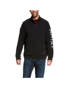Pánské Svetry Ariat FR Primo Fleece Logo 1/4 Zip Černé | BSKPZ-4632