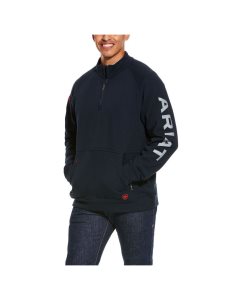 Pánské Svetry Ariat FR Primo Fleece Logo 1/4 Zip Tmavě Blankyt | YQXOZ-4839