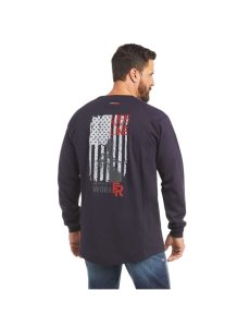 Pánské Topy Ariat FR Air Life on the Line Grafická Tmavě Blankyt | RMAFS-6284