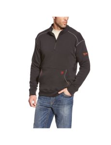 Pánské Topy Ariat FR Polartec Fleece 1/4 Zip Černé | QYSOT-5294
