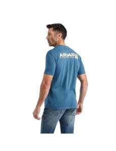 Pánské Tričko Ariat Linear Octane Šedé Blankyt | SNIMK-9604