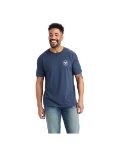 Pánské Tričko Ariat Lucky Horseshoe Tmavě Blankyt | VOZYN-8935