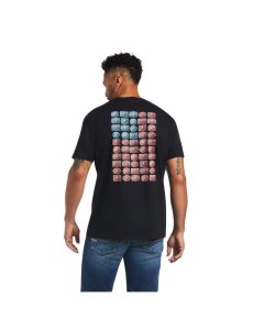 Pánské Tričko Ariat Přezkou Flag Černé | INKGU-9634