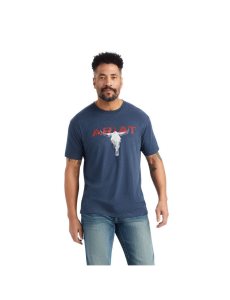 Pánské Tričko Ariat Streak Skull Tmavě Blankyt | DOJGT-1783