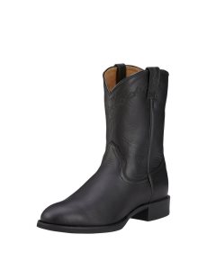 Pánské Westernové Boty Ariat Heritage Roper Černé | IEJMV-6190