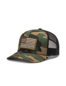 Pánské Čepice Ariat Flag Patch Maskáčové | JCLSB-4723